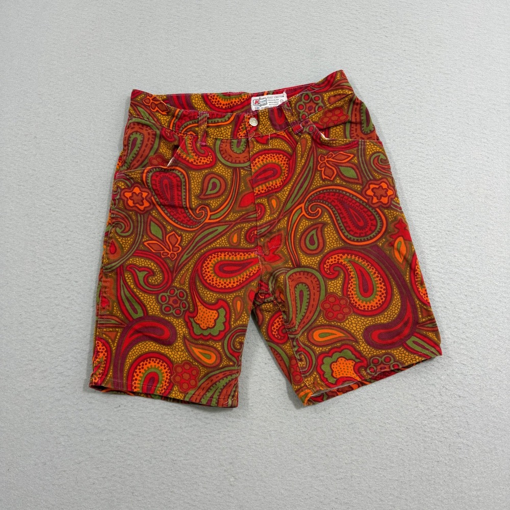 Vintage Kmart Shorts Mens 32 (Fits 28x7) Multicolor Paisley Boho Hippie 70s 80s